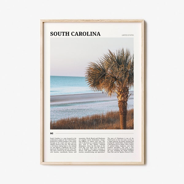 South Carolina Travel Poster No 2, South Carolina Wall Art, South Carolina Poster Print, South Carolina Photo, South Carolina Decor, USA