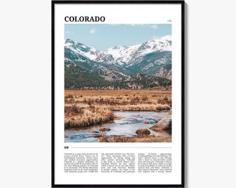 Colorado Travel Poster, Colorful Photo Print, Home Wall Art Decor