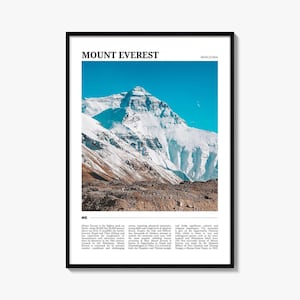 Mount Everest Travel Poster, Mount Everest Wall Art, Mount Everest Poster Print, Mount Everest Photo, Mount Everest Decor, Nepal/China