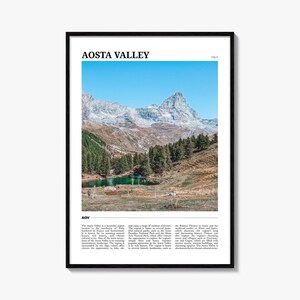 Reisposter Valle d'Aosta, kunst aan de muur Valle d'Aosta, posterafdruk Valle d'Aosta, foto Valle d'Aosta, decor Valle d'Aosta, Italië