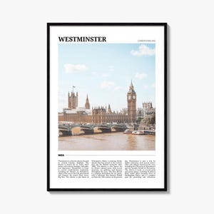 Westminster Travel Poster, Westminster Wall Art, Westminster Poster Print, Westminster Photo, Westminster Decor, London, UK