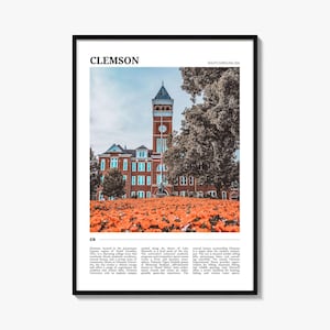 Clemson Travel Poster: Vibrant South Carolina Wall Art