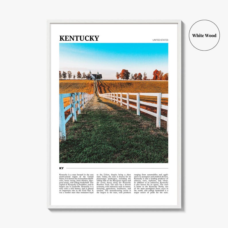 Kentucky Poster Print, Bluegrass State Photo, Mammoth Cave Wall Art, Bourbon Trail Travel Decor image 8