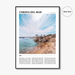 Cartel de viaje de Corona del Mar, Arte de pared de Corona del Mar, Impresión de cartel de Corona del Mar, Foto de Corona del Mar, Decoración de Corona, California, EE.UU. imagen 9