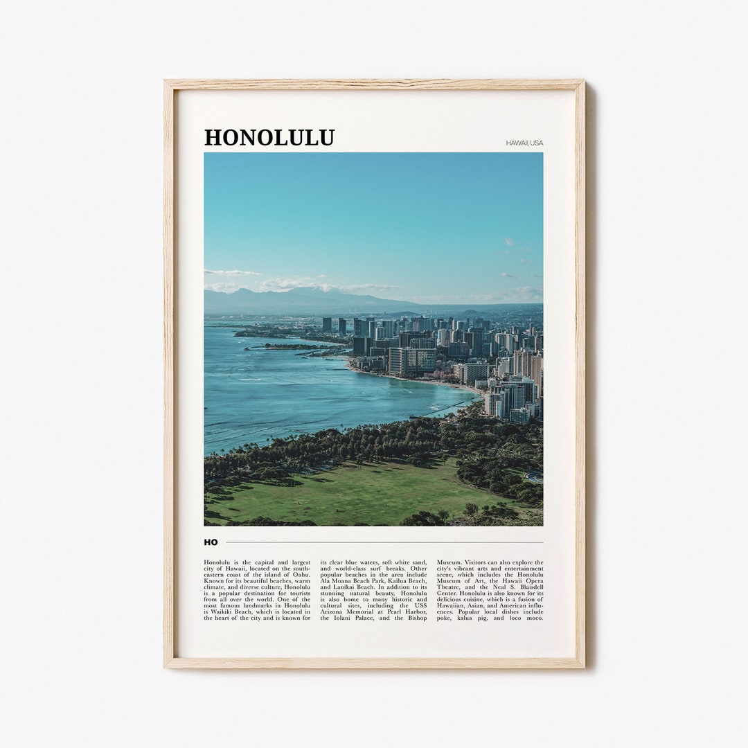 Honolulu Travel Poster, Honolulu Wall Art, Honolulu Poster Print, Honolulu Photo, Honolulu Decor