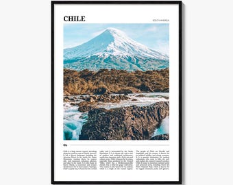 Chile Poster Print, Osorno Volcano Wall Art, Los Lagos Travel Decor, Vicente Pérez Rosales Photo