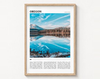 Oregon Travel Poster, Colorful Photo Print, Home Wall Art Decor