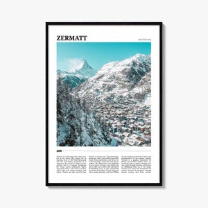 Zermatt Travel Poster, Zermatt Wall Art, Zermatt Poster Print, Zermatt Photo, Zermatt Decor, Switzerland