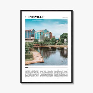 Huntsville-reisposter, Huntsville-muurkunst, Huntsville-posterafdruk, Huntsville-foto, Huntsville-decor, Alabama, VS