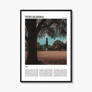 Tuscaloosa Reiseplakat, Tuscaloosa Wandkunst, Tuscaloosa Poster Druck, Tuscaloosa Foto, Tuscaloosa Dekor, Alabama, USA