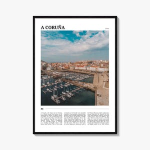 Ein Coruna Reiseposter, Ein Coruna Wandkunst, Ein Coruna Poster Druck, Ein Coruna Foto, Ein Coruna Dekor, Spanien