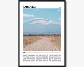 Amboseli Travel Poster, Amboseli Wall Art, Amboseli Poster Print, Amboseli Photo, Amboseli Decor, Kenya