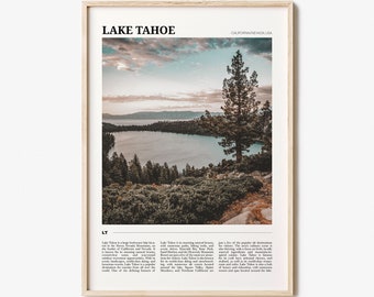 Lake Tahoe Travel Poster No 1, Lake Tahoe Wall Art, Lake Tahoe Poster Print, Lake Tahoe Photo, Lake Tahoe Decor, California/Nevada, USA