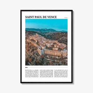 Pôster de viagem de Saint Paul de Vence, arte de parede de Saint Paul de Vence, impressão de pôster de Saint Paul de Vence, foto de Saint Paul de Vence, decoração, França