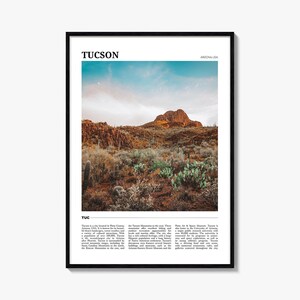 Tucson Arizona Travel Poster: Desert Landscape Wall Art
