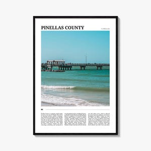 Poster de voyage du comté de Pinellas, art mural du comté de Pinellas, impression d'affiche du comté de Pinellas, photo du comté de Pinellas, décor du comté de Pinellas, États-Unis