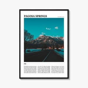 Affiche de voyage Pagosa Springs, art mural Pagosa Springs, impression d'affiche Pagosa Springs, Photo Pagosa Springs, décoration Pagosa Springs, États-Unis