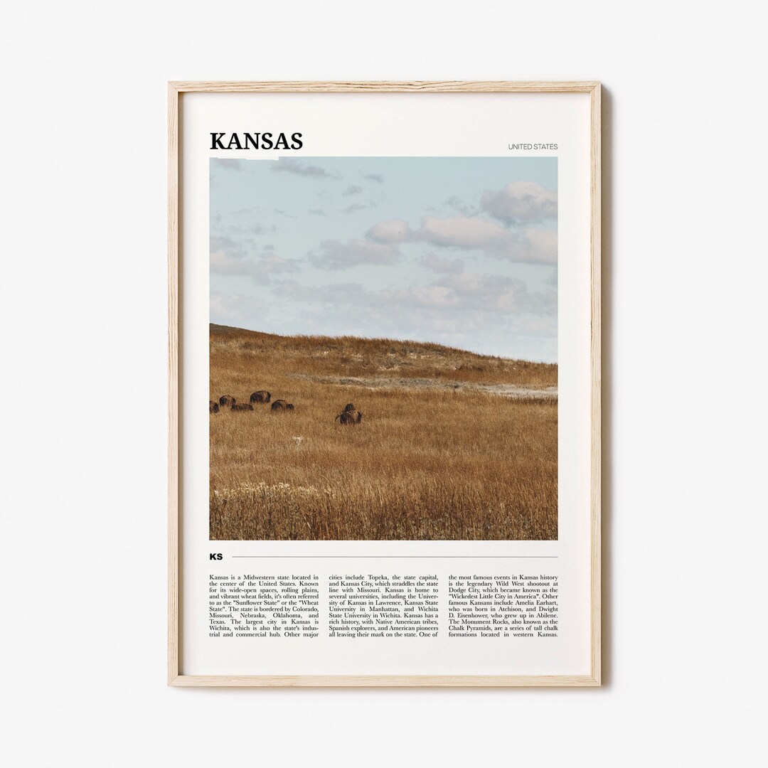 Kansas Travel Poster, Kansas Wall Art, Kansas Poster Print, Kansas
