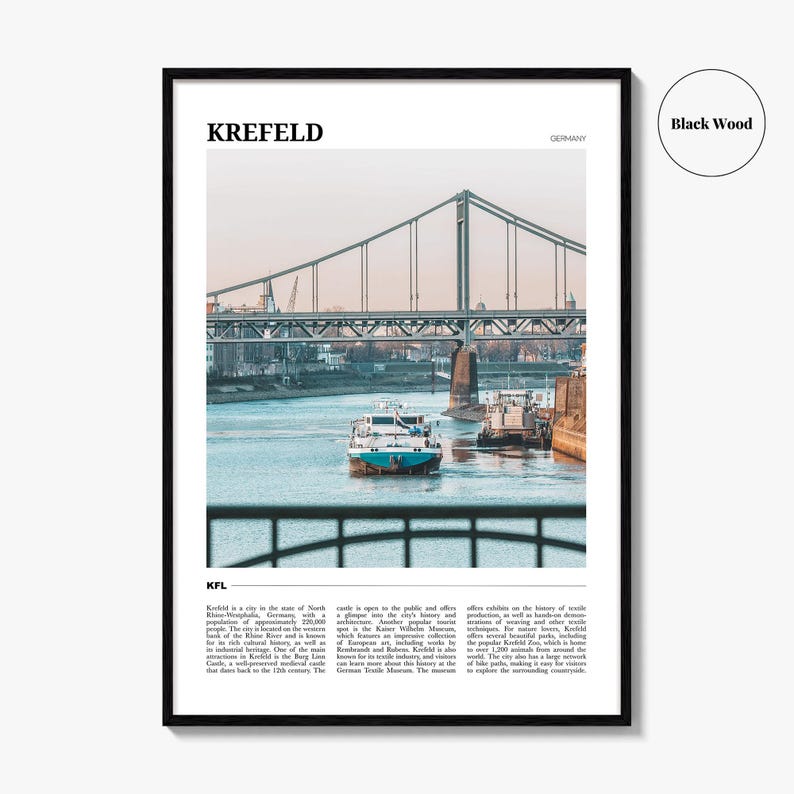 Cartel de viaje de Krefeld, arte de la pared de Krefeld, impresión del cartel de Krefeld, foto de Krefeld, decoración de Krefeld, Alemania imagen 6