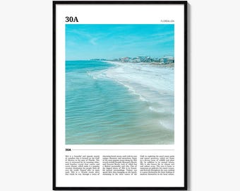 30A Poster Print, Santa Rosa Beach Photo, Florida Wall Art, Gulf Coast Travel Decor