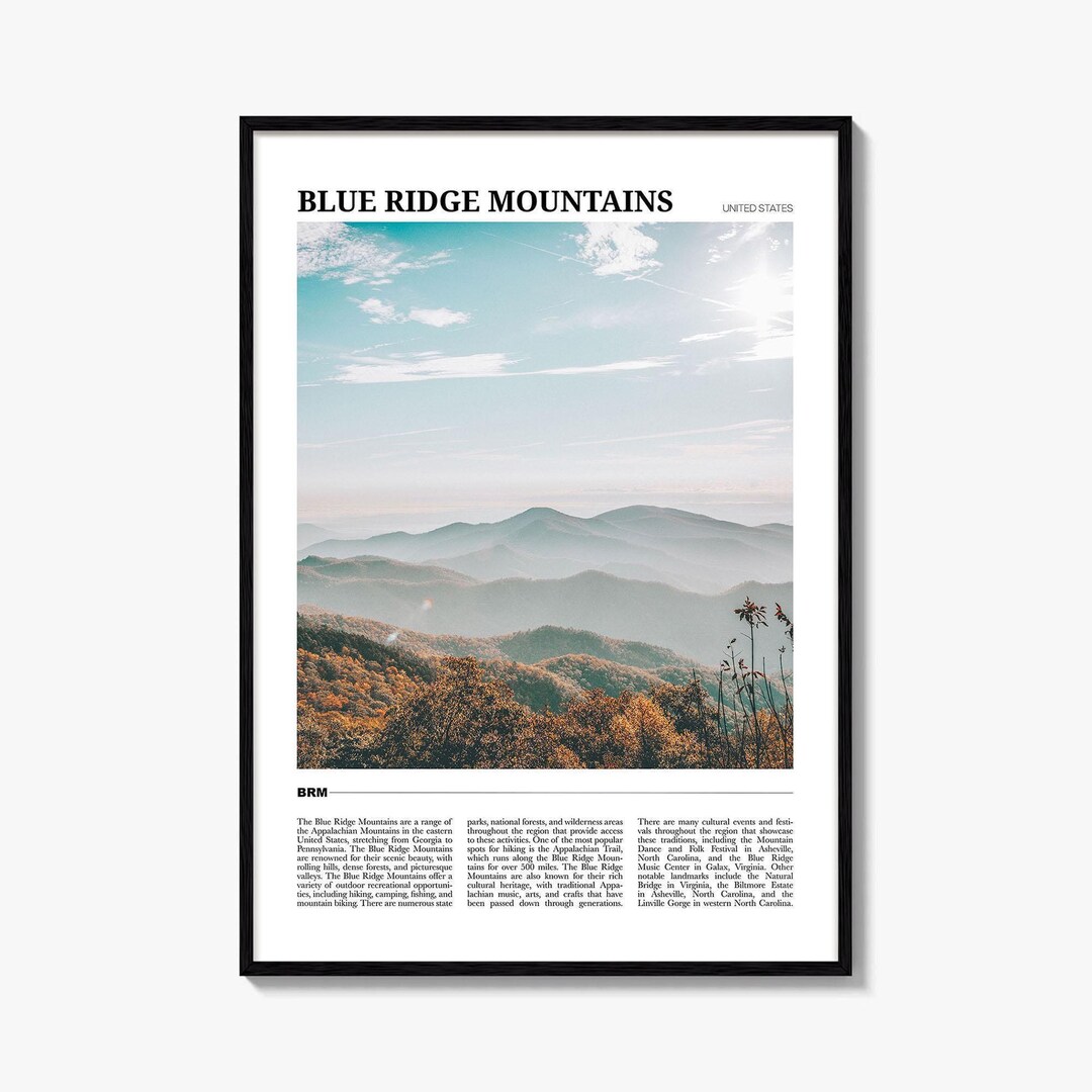 Blue Ridge Mountains Poster Print, North Carolina Photo, USA Wall Art ...