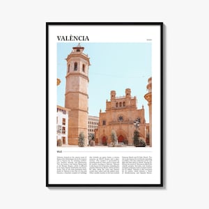 Valencia Travel Poster No 1, Valencia Wall Art, Valencia Poster Print, Valencia Photo, Valencia Decor, Spain