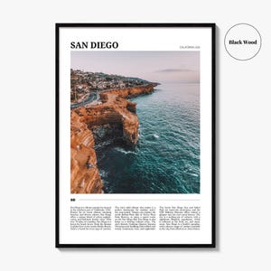 San Diego Poster Druck, Foto Kalifornien, La Jolla Wandkunst, Sonnenuntergang Klippen Reisedekor Bild 6