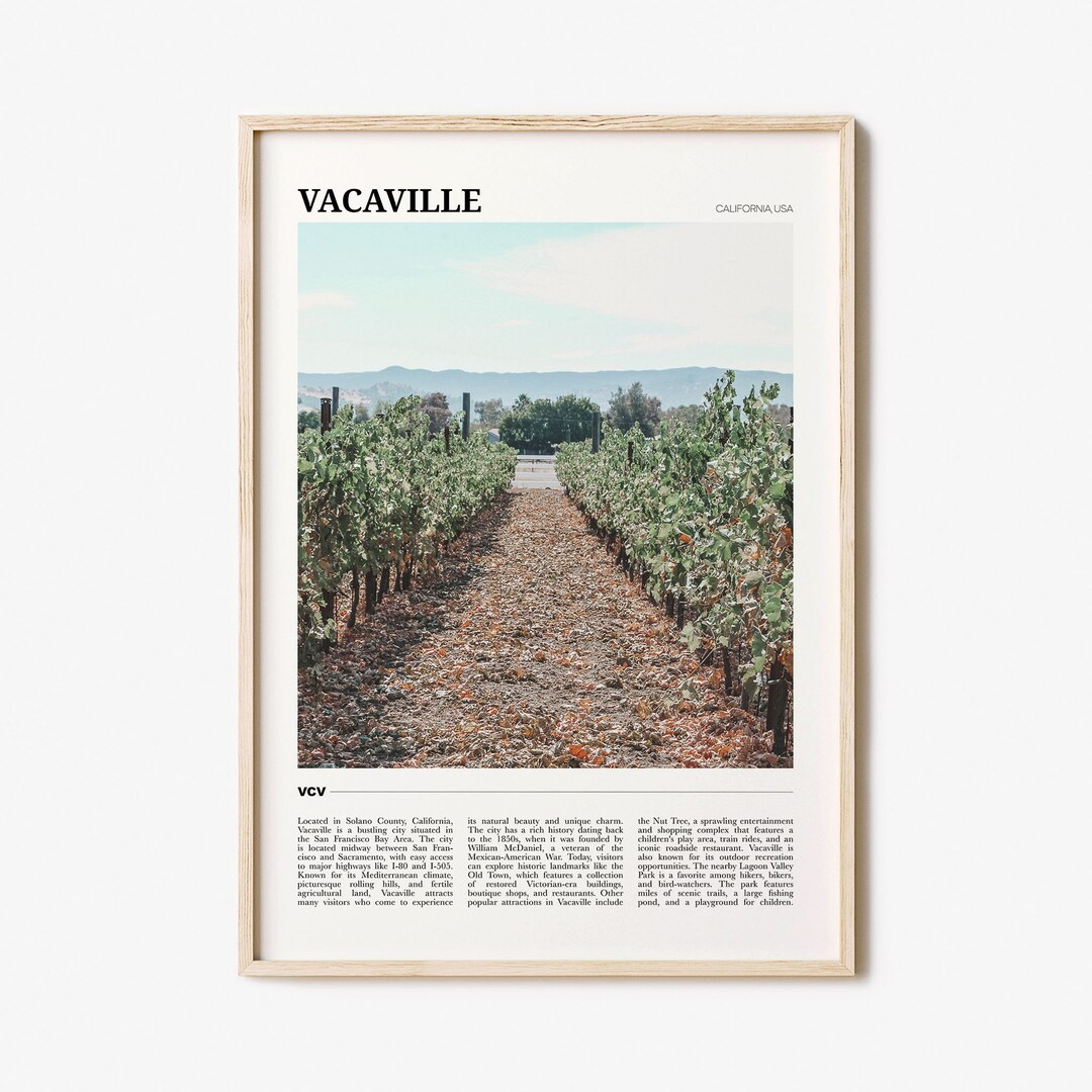 Vacaville Travel Poster, Vacaville Wall Art, Vacaville Poster Print