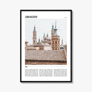 Aragon Reise Poster, Aragon Wandkunst, Aragon Poster Druck, Aragon Foto, Aragon Dekor, Spanien