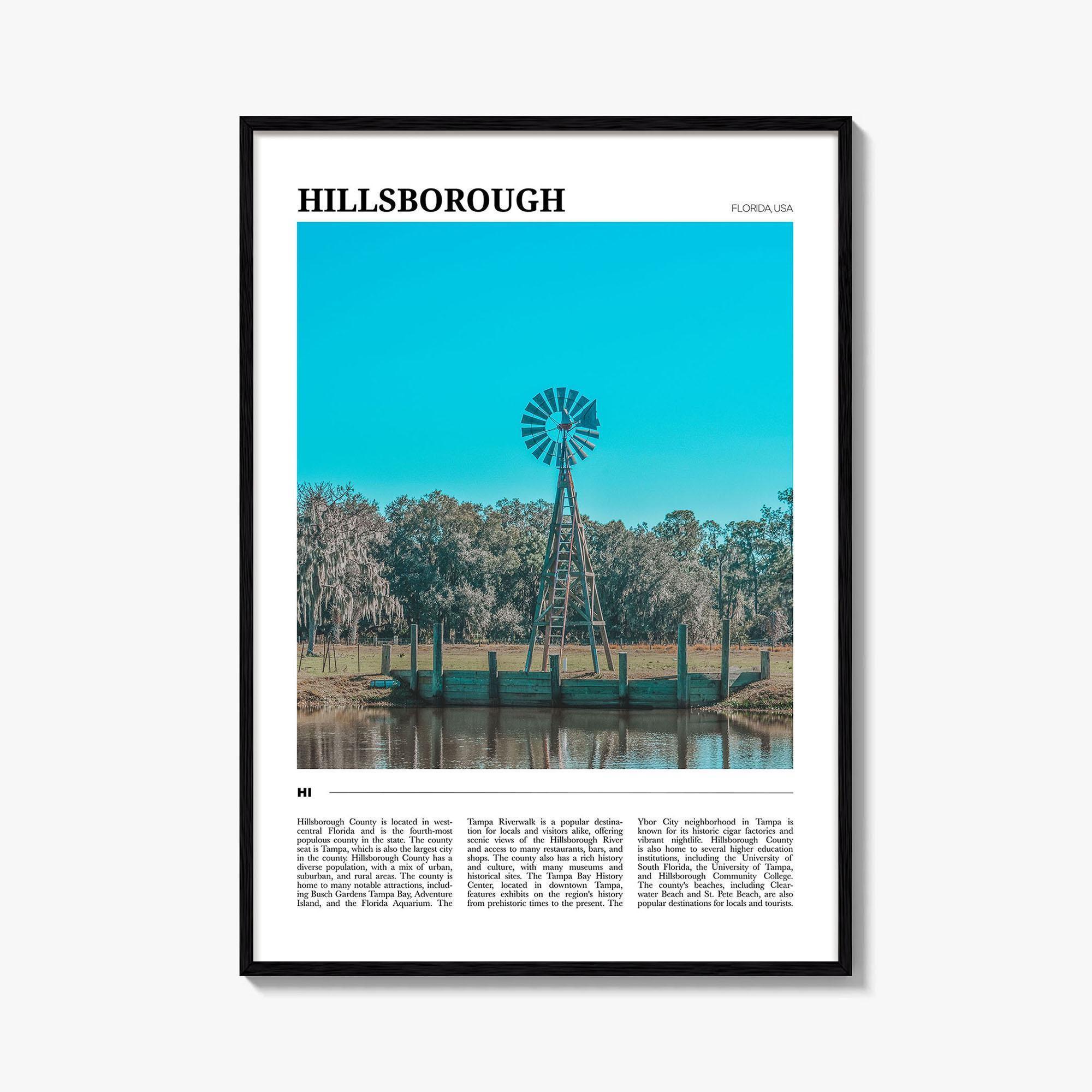 Hillsborough County Travel Poster, Hillsborough County Wall Art, Hillsborough County Poster Print, Hillsborough County Photo, Florida, USA