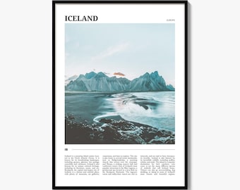 Islands reseposter, färgglad fotoposter, väggdekoration för hemmet