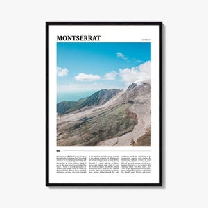 Cartaz de viagem de Montserrat Caribe, Arte de parede de Montserrat, Impressão de pôster de Montserrat, Foto de Montserrat, Decoração de Montserrat, Caribe