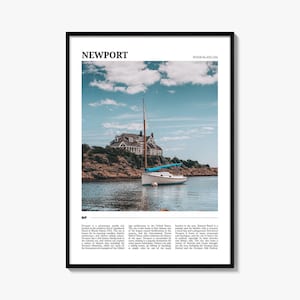 Newport Rhode Island Travel Poster: USA Coastal Photography Print