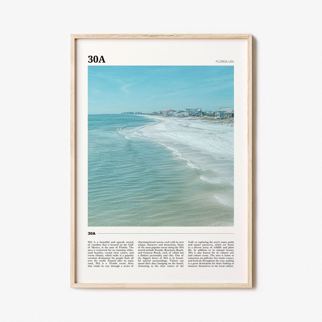 30A Travel Poster, 30A Wall Art, 30A Poster Print, 30A Photo, 30A Decor ...