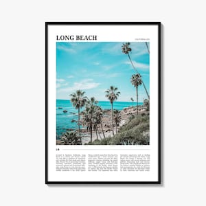 Long Beach California Travel Poster: Vibrant Beach Photography Print