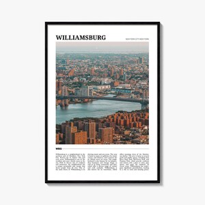 Williamsburg Travel Poster New York, Williamsburg Wall Art, Williamsburg Poster Print, Williamsburg Photo, Williamsburg Decor, New York, USA