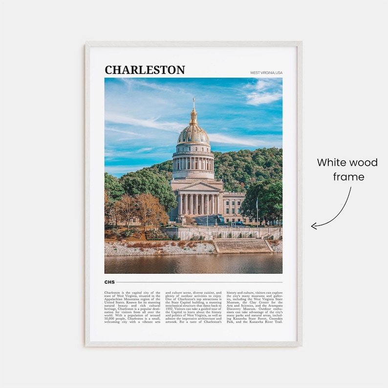 Charleston Reiseplakat West Virginia, Charleston Wandkunst, Charleston