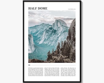 Half Dome Poster Print, California Photo, Yosemite Wall Art, National Park Travel Decor