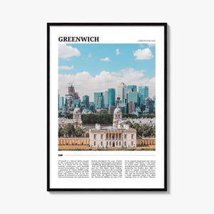 Plakat podróżniczy Greenwich Londyn: Żywy wydruk ścienny