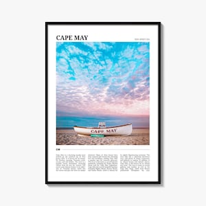 Cape May Travel Poster, Cape May Wall Art, Cape May Poster Print, Cape May Photo, Cape May Decor, New Jersey, USA