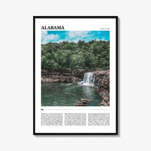 Alabama Travel Poster: Vibrant Waterfall Photography Print
