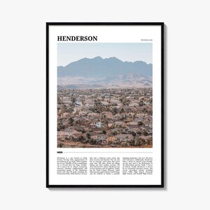 Henderson Reiseplakat, Henderson Wandkunst, Henderson Poster Druck, Henderson Foto, Henderson Decor, Nevada, USA