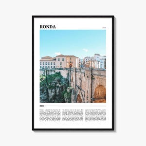 Ronda Reiseplakat, Ronda Wandkunst, Ronda Poster Druck, Ronda Foto, Ronda Decor, Spanien