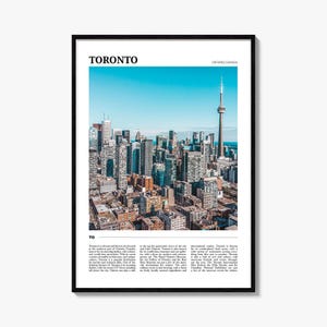 Toronto Travel Poster, Toronto Wall Art, Toronto Poster Print, Toronto Photo, Toronto Decor, Ontario, Canada