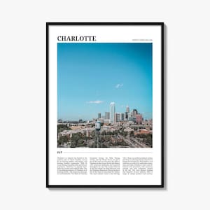 Charlotte Travel Poster No 1, Charlotte Wall Art, Charlotte Poster Print, Charlotte Photo, Charlotte Decor, North Carolina, USA