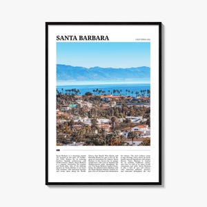 Santa Barbara Travel Poster No 1, Santa Barbara Wall Art, Santa Barbara Poster, Santa Barbara Photo, Santa Barbara Decor, California, USA