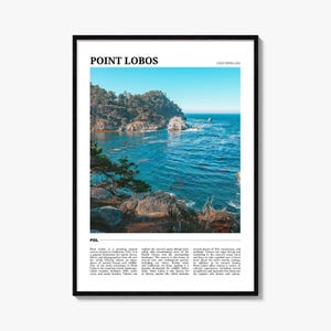 Point Lobos-reisposter, Point Lobos-muurkunst, Point Lobos-posterafdruk, Point Lobos-foto, Point Lobos-decor, Californië, VS