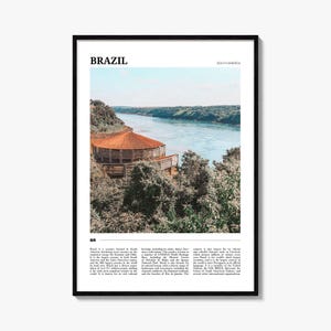 Póster de viaje de Brasil n.º 2, arte mural de Brasil, impresión de póster de Brasil, foto de Brasil, decoración de Brasil, Sudamérica