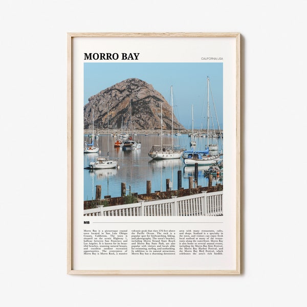 Morro Bay Travel Poster, Morro Bay Wall Art, Morro Bay Poster Print, Morro Bay Photo, Morro Bay Decor, California, USA