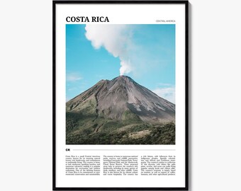 Poster di viaggio sulla Costa Rica, stampa fotografica a colori, decorazione murale per la casa.
